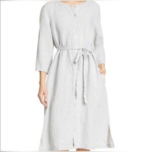 Eileen Fisher organic linen silver dress, size M